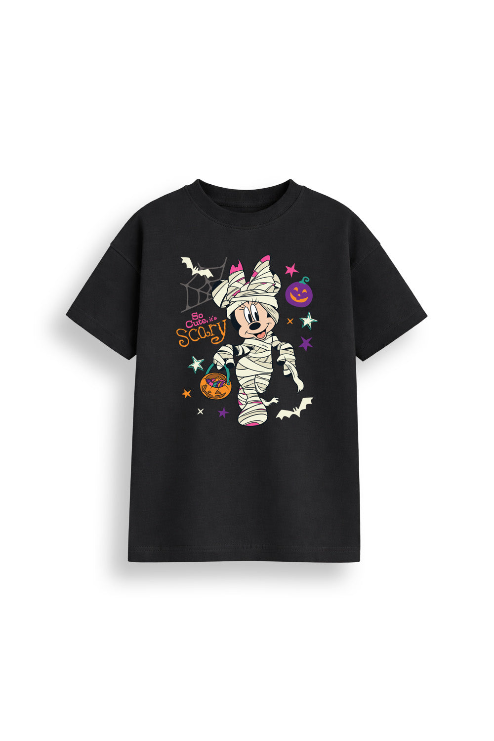 Minnie Mouse Girls Black Halloween T-Shirt