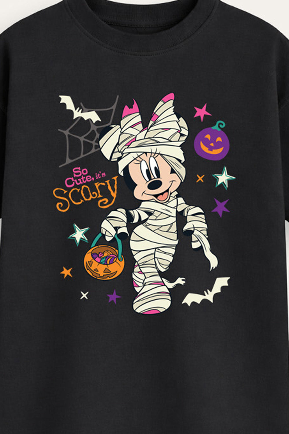 Minnie Mouse Girls Black Halloween T-Shirt