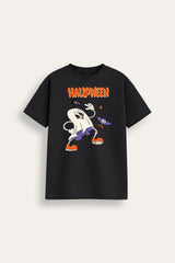Halloween Cute Ghost Kids Black T-Shirt