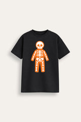 Halloween Full Skeleton Kids Black T-Shirt