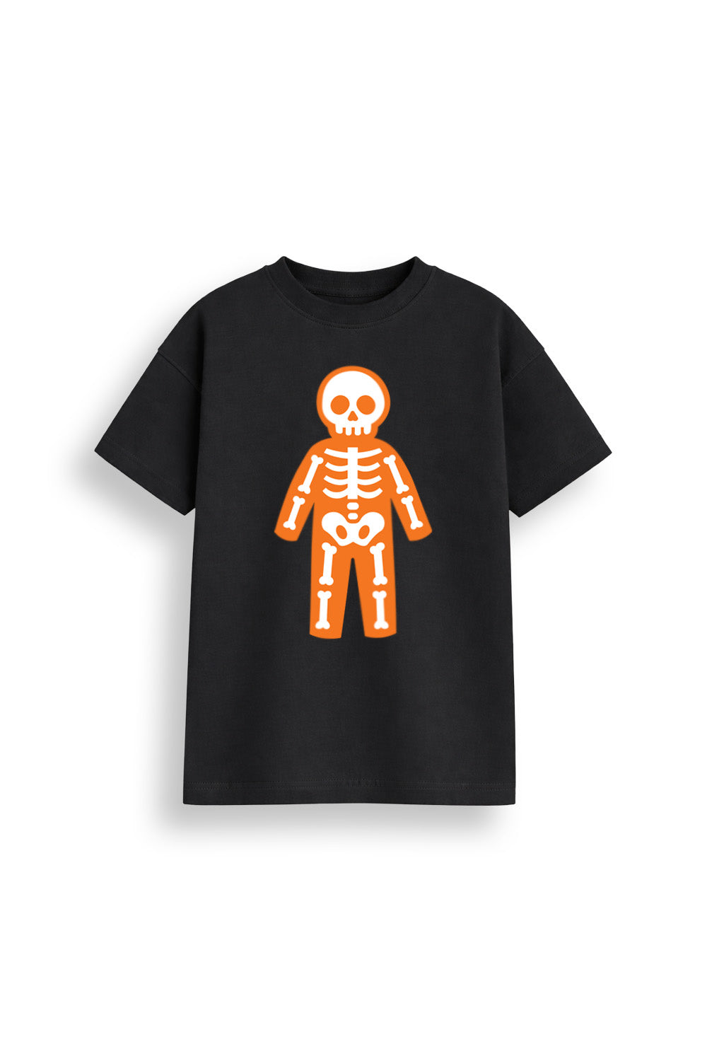 Halloween Full Skeleton Kids Black T-Shirt