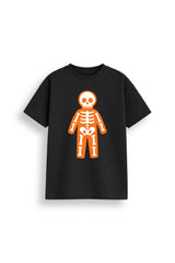 Halloween Full Skeleton Kids Black T-Shirt