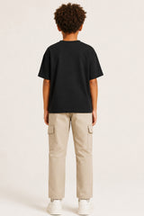 Halloween Full Skeleton Kids Black T-Shirt