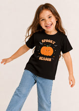 Halloween Pumpkin Kids Black T-Shirt