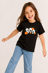 Halloween Boo Kids Black T-Shirt