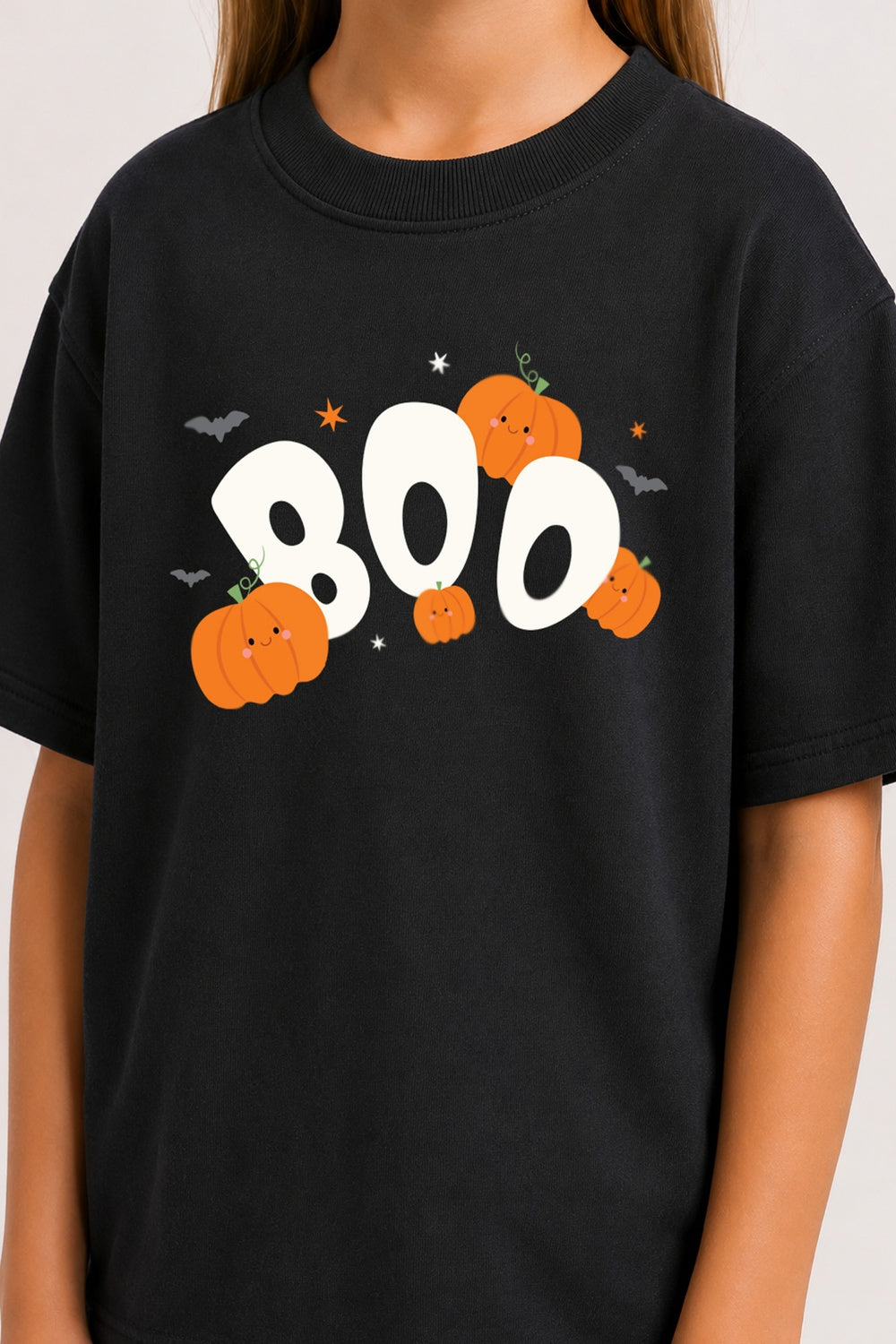Halloween Boo Kids Black T-Shirt