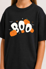 Halloween Boo Kids Black T-Shirt