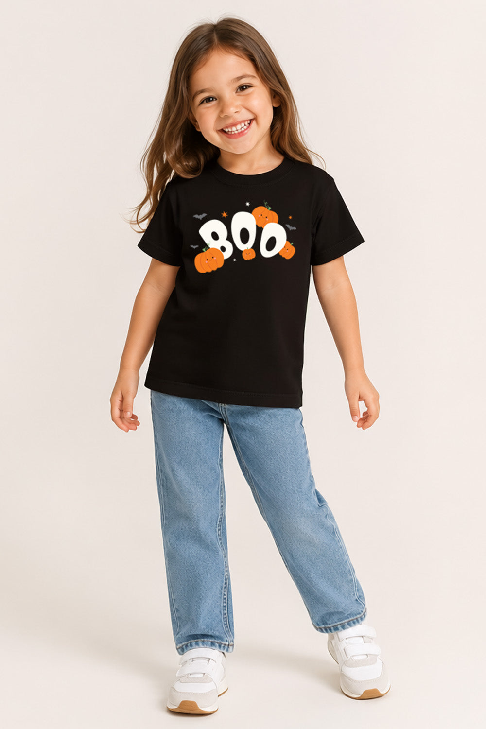 Halloween Boo Kids Black T-Shirt