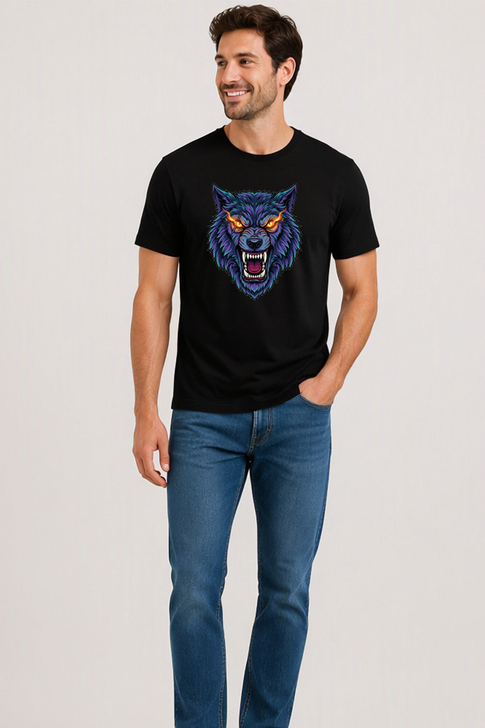 Werewolf Mens Black Halloween T-Shirt