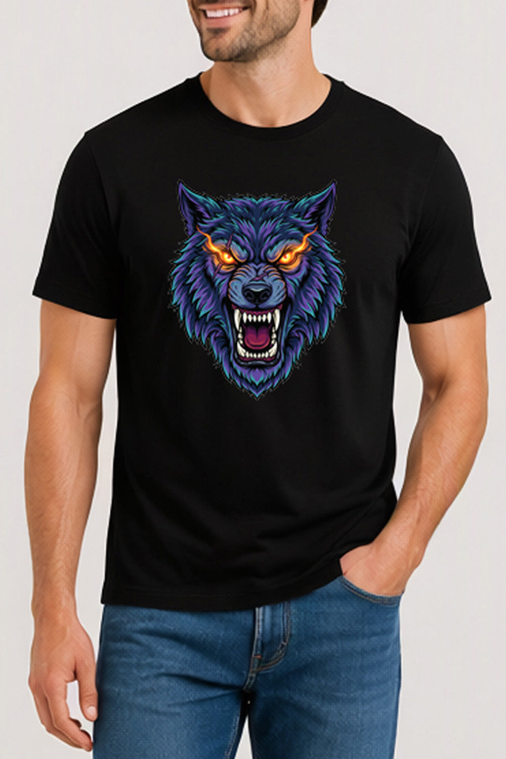 Werewolf Mens Black Halloween T-Shirt