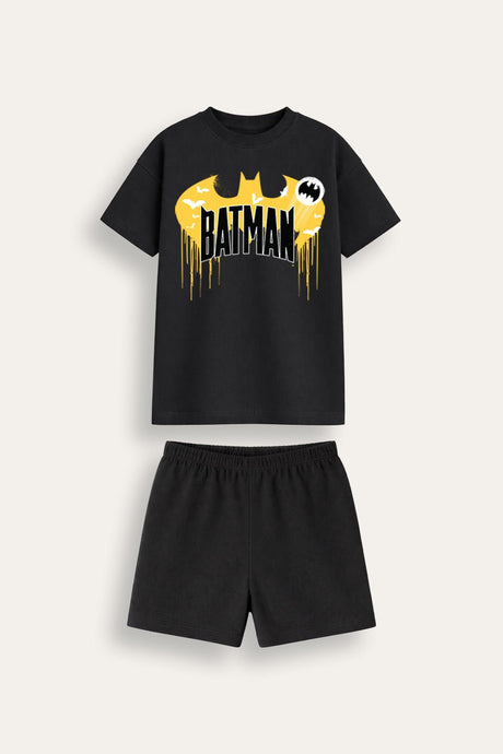 Batman Boys Black Short Pyjama Set - Brand Threads