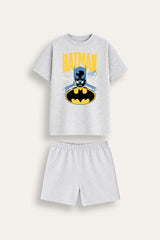 Batman Boys Grey Short Pyjama Set - Brand Threads