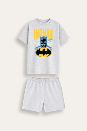 Batman Boys Grey Short Pyjama Set - Brand Threads