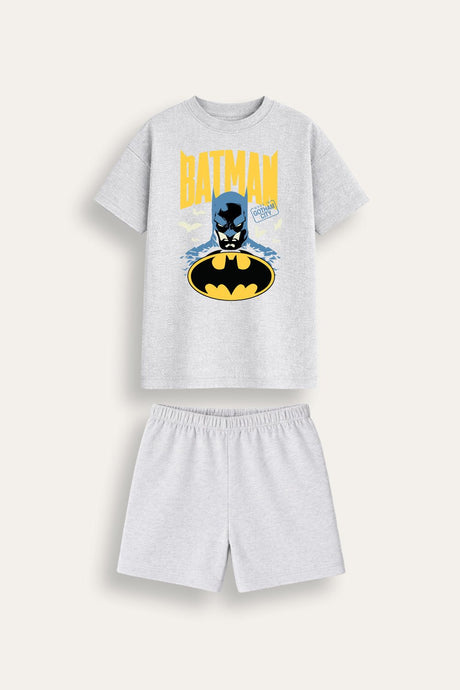 Batman Boys Grey Short Pyjama Set - Brand Threads
