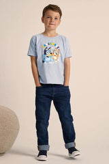 Bluey & Bingo Dance Mode Light Blue Unisex T-Shirt for Kids - Brand Threads