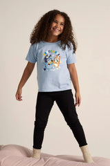 Bluey & Bingo Dance Mode Light Blue Unisex T-Shirt for Kids - Brand Threads