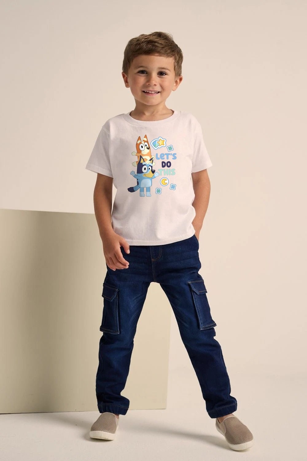 Bluey & Bingo Let’s Do This White Unisex T-Shirt for Kids - Brand Threads