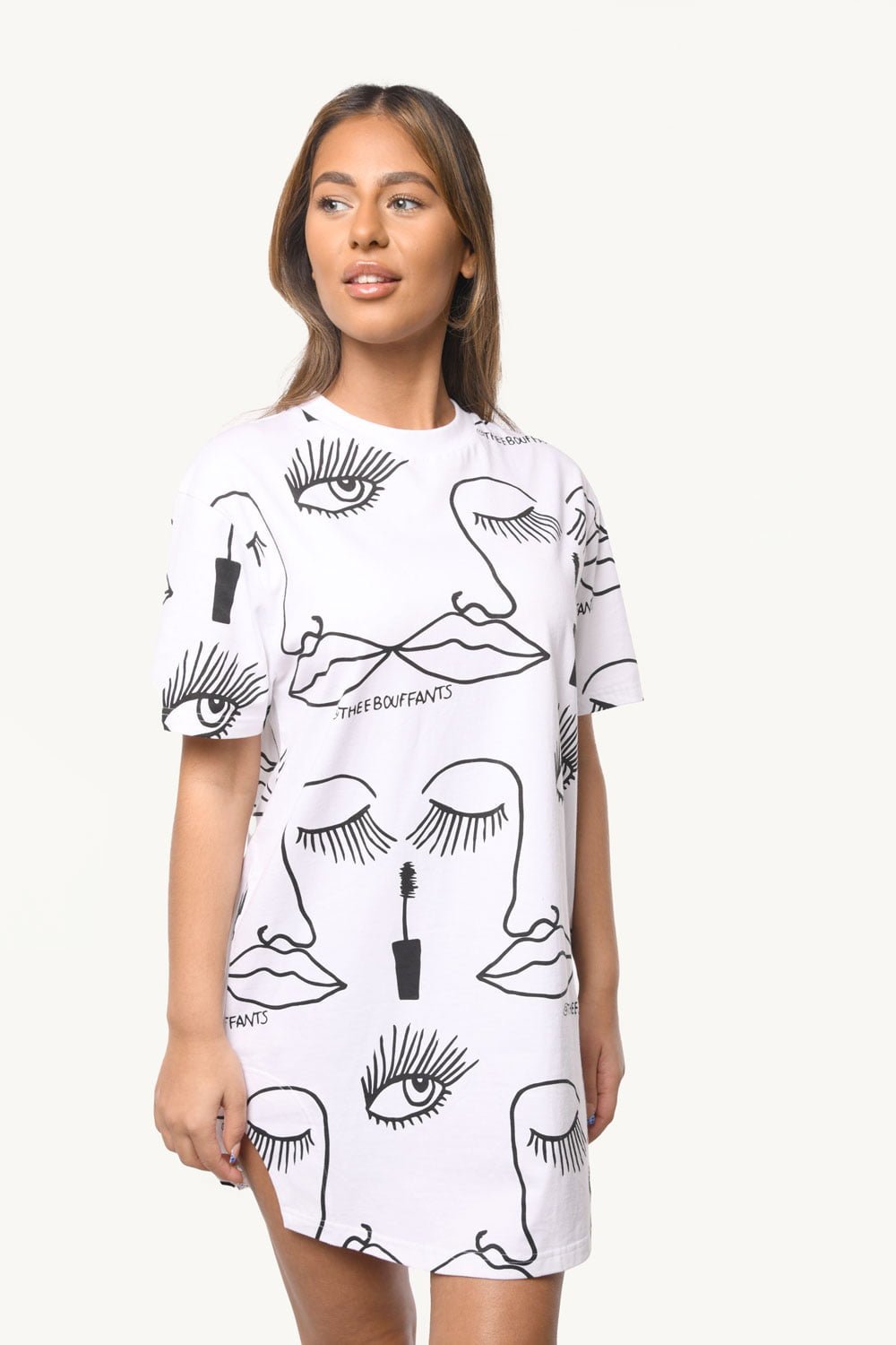 Bouffants and Broken Hearts by Kendra Dandy Women's BCI Cotton T-Shirt Dress - Brand Threads