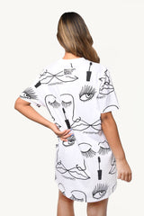 Bouffants and Broken Hearts by Kendra Dandy Women's BCI Cotton T-Shirt Dress - Brand Threads