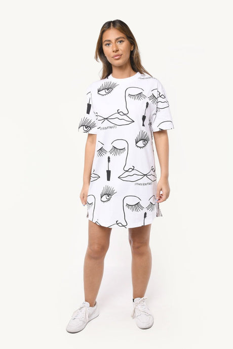 Bouffants and Broken Hearts by Kendra Dandy Women's BCI Cotton T-Shirt Dress - Brand Threads