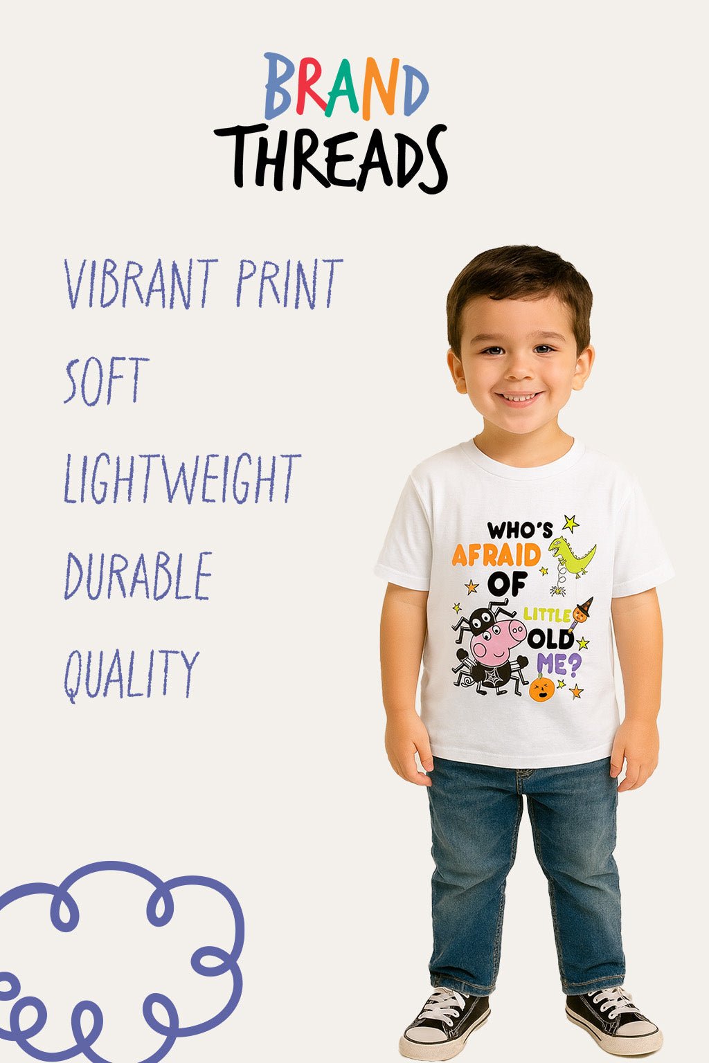 Boys George Pig White Halloween T-Shirt - Brand Threads