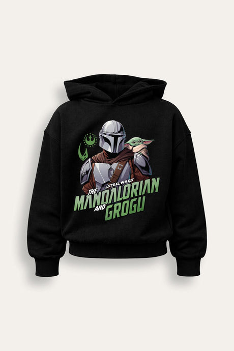 Boys Mandalorian and Grogu Hoodie - Brand Threads