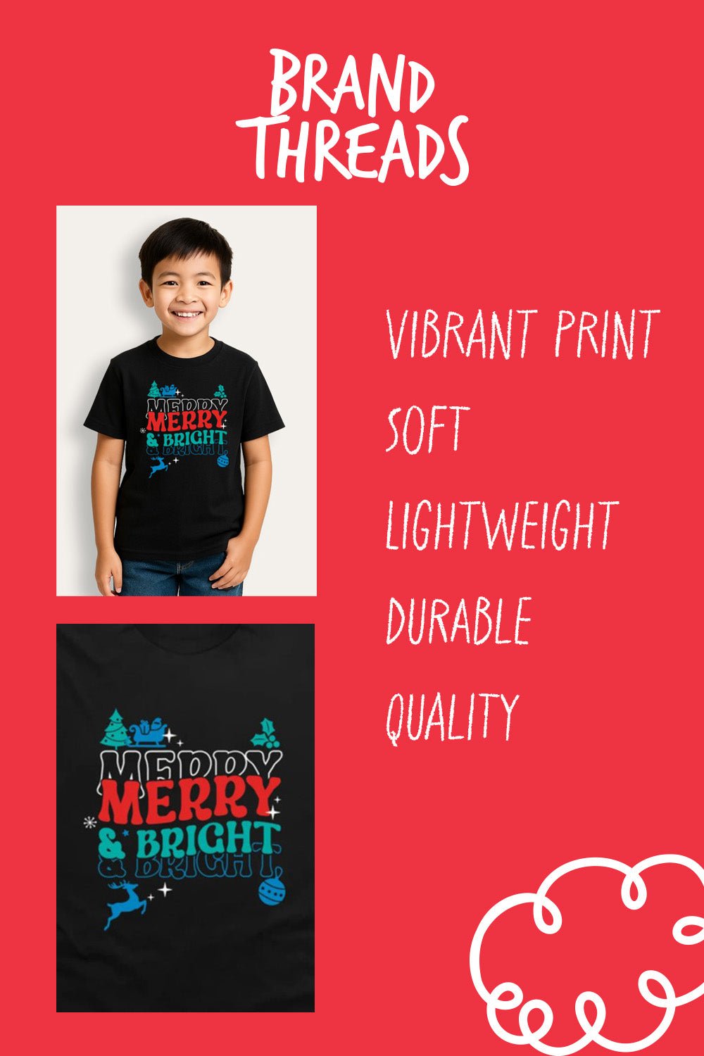 Boys “Merry And Bright” Christmas T-Shirt - Brand Threads