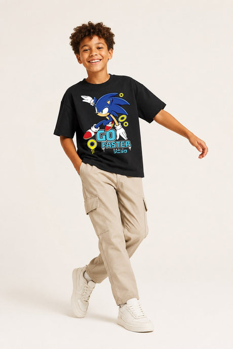 Boys Sonic the Hedgehog Go Faster T-Shirt - Brand Threads