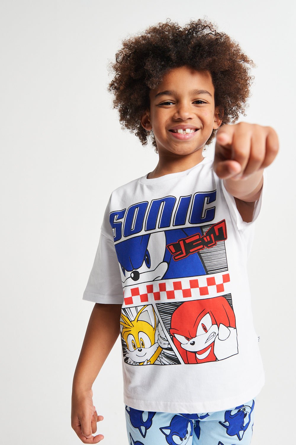 Boys Sonic The Hedgehog Long Leg Pyjama - Brand Threads