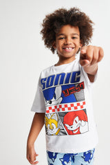 Boys Sonic The Hedgehog Long Leg Pyjama - Brand Threads