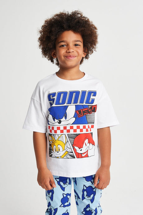 Boys Sonic The Hedgehog Long Leg Pyjama - Brand Threads