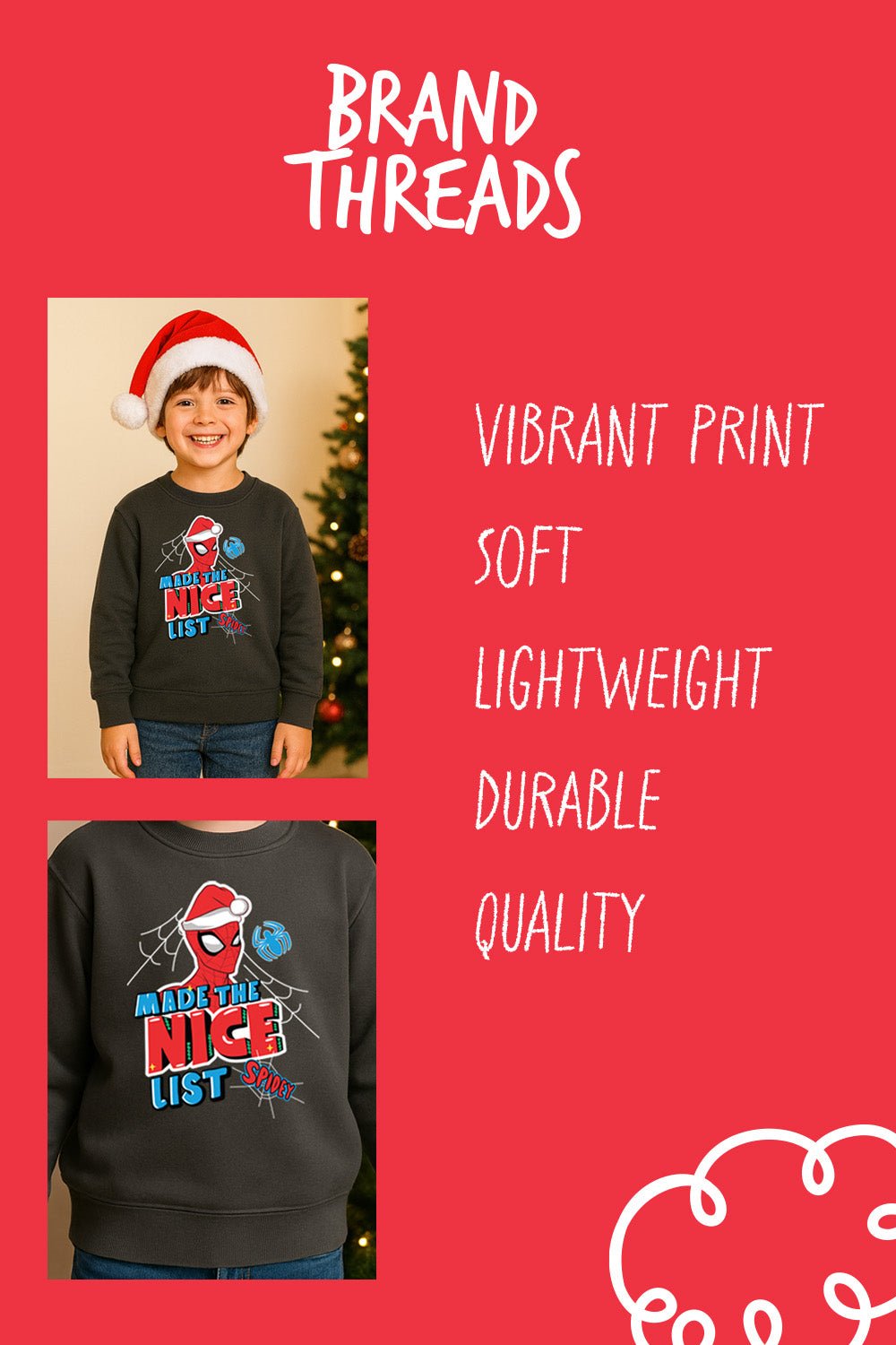 Boys Spiderman Christmas Jumper - Brand Threads