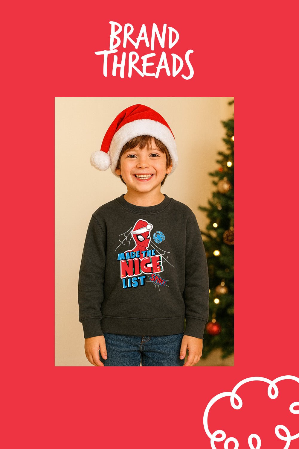 Boys Spiderman Christmas Jumper - Brand Threads