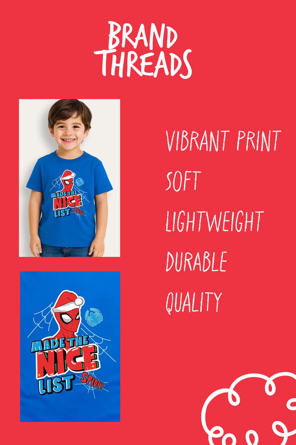 Boys Spiderman Christmas T-Shirt - Brand Threads