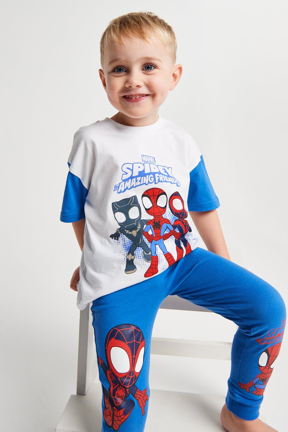 Boys Spidey and Friends Long Leg Pyjama - Brand Threads