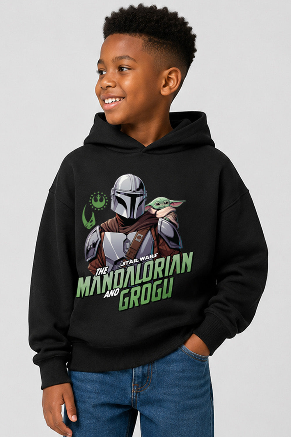 Boys Mandalorian and Grogu Hoodie