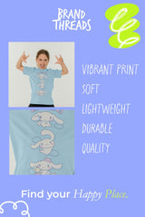 Cinnamoroll Girls Blue T-Shirt Official Sanrio Character Tee - Brand Threads