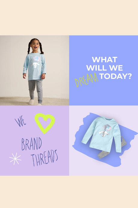 Cinnamoroll girls pyjamas – long sleeve blue pyjama set - Brand Threads