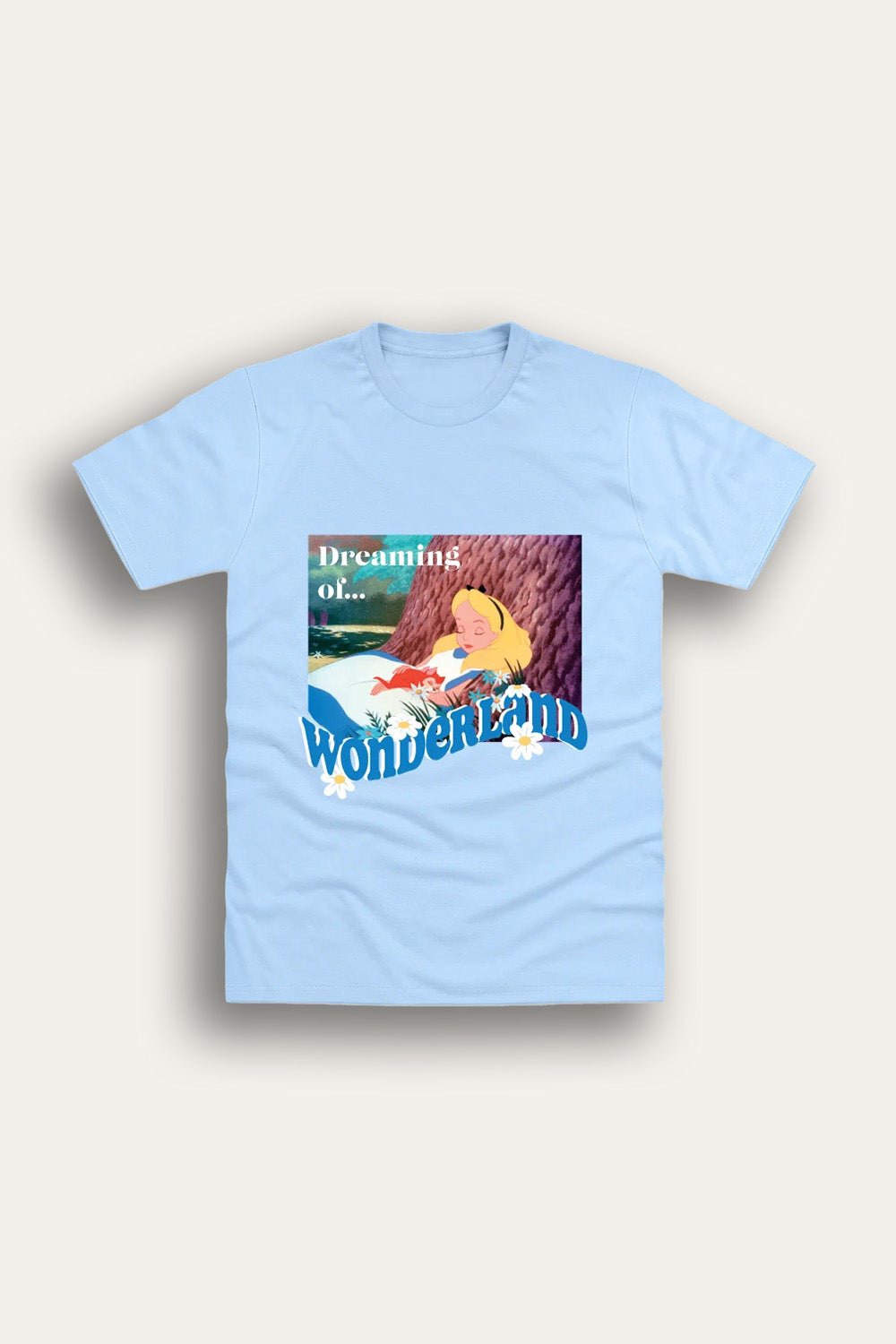 Disney Alice in Wonderland Ladies Light Blue T-Shirt - Brand Threads