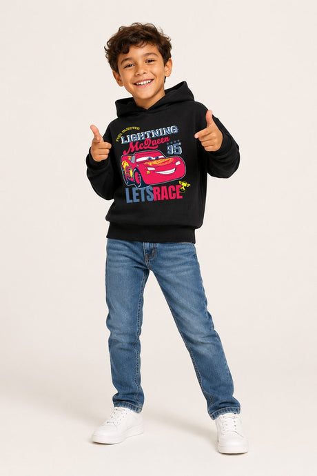 Disney Cars Lightning McQueen Boys Black Hoodie - Brand Threads