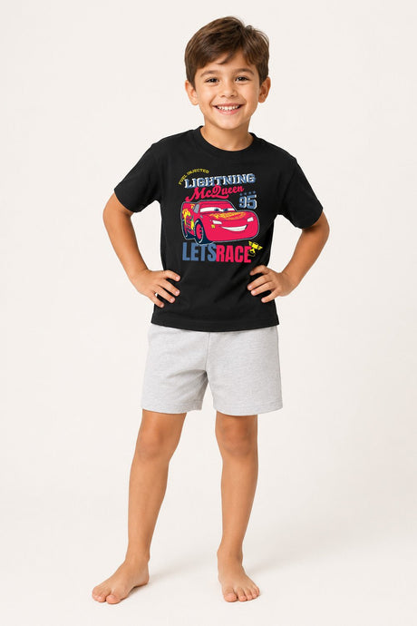 Disney Cars Lightning McQueen Boys Black Short Pyjama Set - Brand Threads