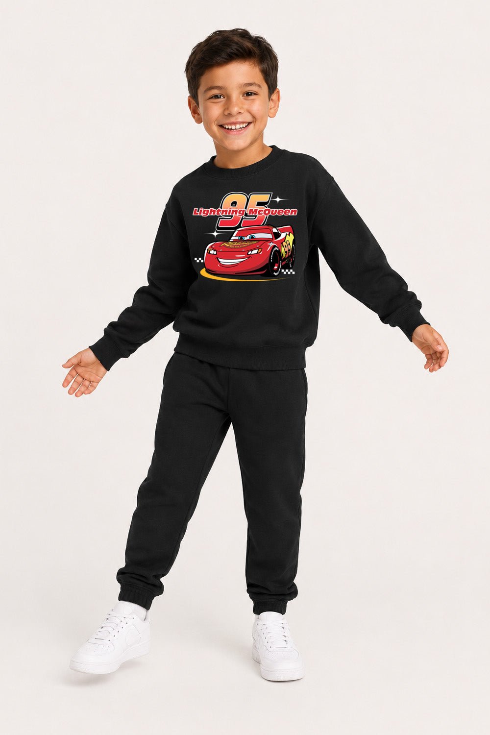 Disney Cars Lightning McQueen Boys Black Sweatshirt and Jogger Set - Brand Threads
