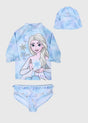 Disney Frozen Elsa Girls 3 - Piece Swim Set - Bikini & Hat - Brand Threads