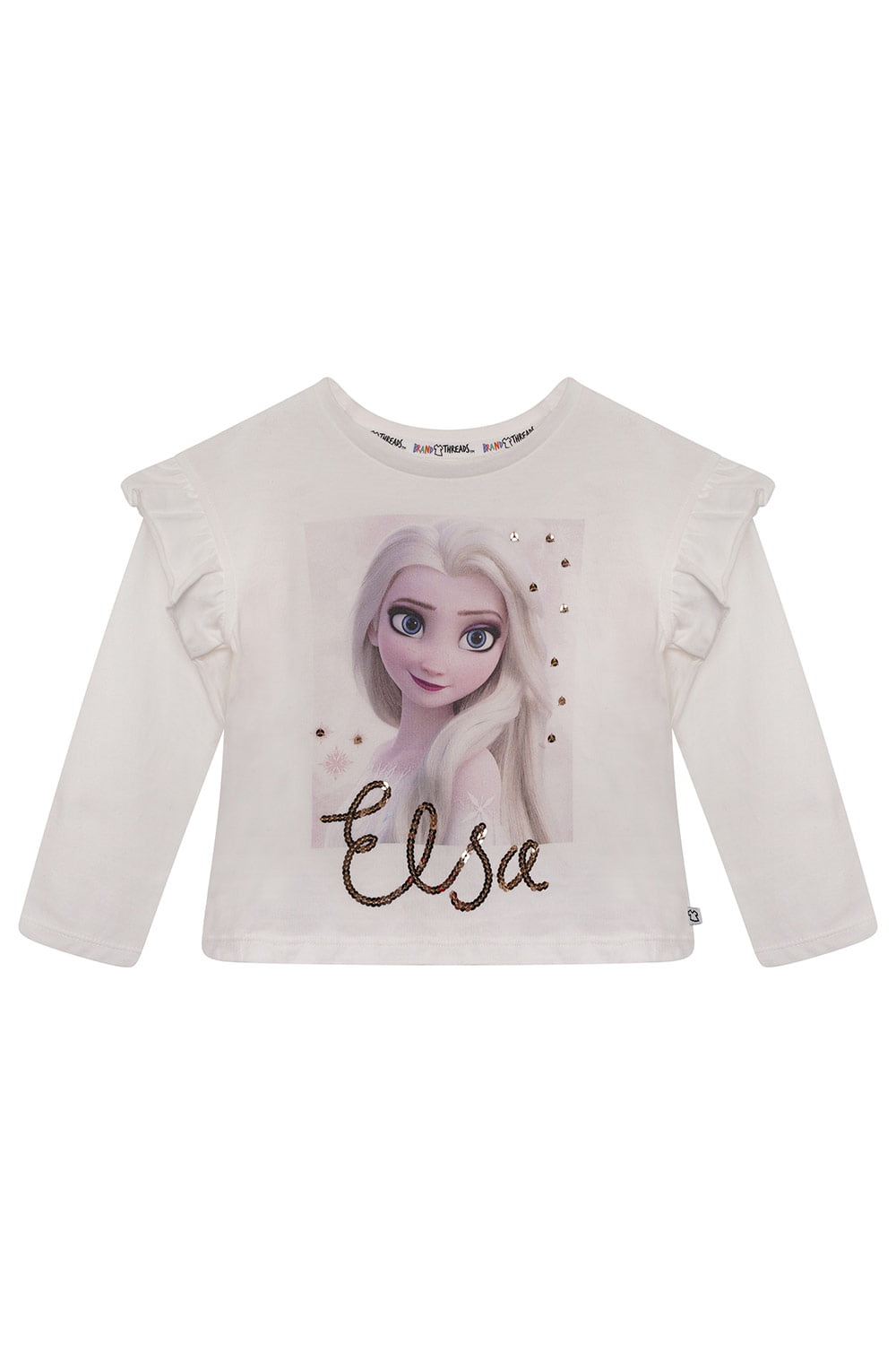 Disney Frozen Elsa Girls Snowflake Top - Brand Threads