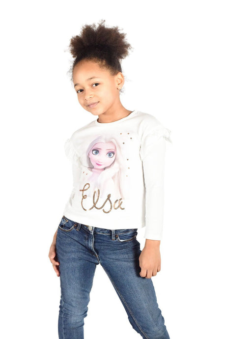 Disney Frozen Elsa Girls Snowflake Top - Brand Threads