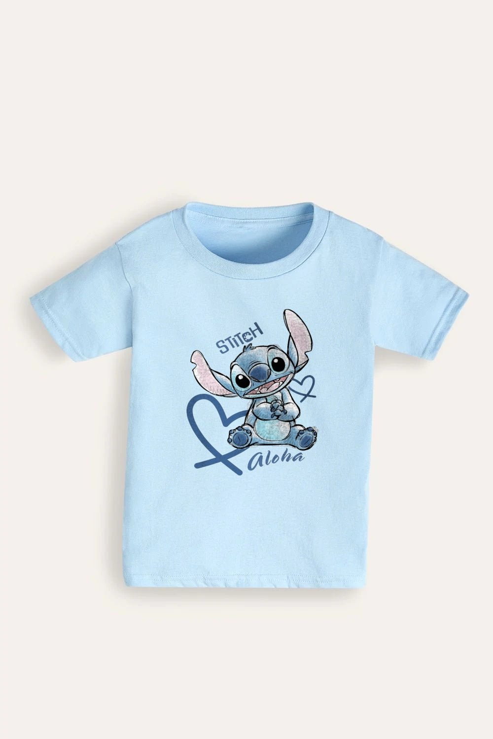 Disney Girls Light Blue Stitch Aloha T-Shirt - Brand Threads