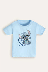 Disney Girls Light Blue Stitch Aloha T-Shirt - Brand Threads