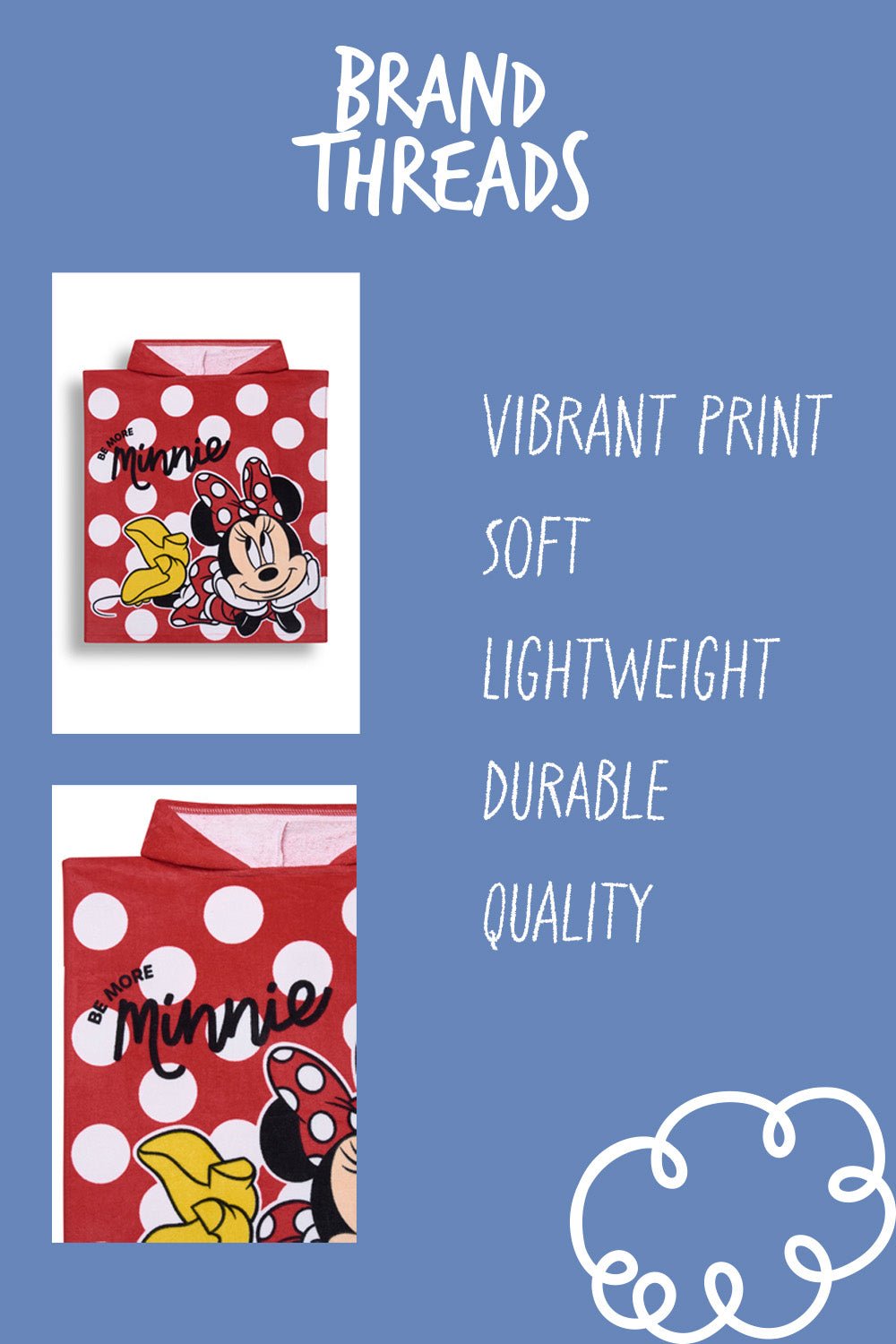 Disney Girls Minnie Mouse Poncho - Brand Threads