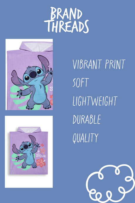 Disney Girls Stitch Swim Poncho - Brand Threads