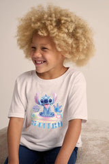 Disney Girls White 3D Stitch T-Shirt - Brand Threads